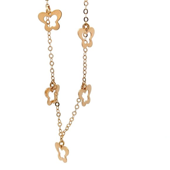 18K Gold  Bracelet Butterflies Charms Size 7.5 inches - Picture 3 of 6